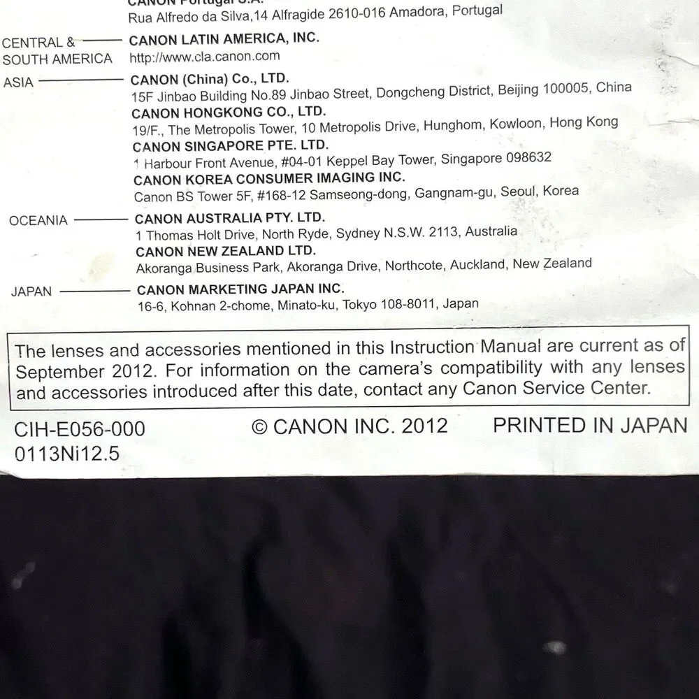 Canon EOS 6D Camera Basic Instruction Manual Booklet Genuine Pocket 6 inch